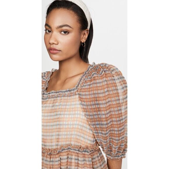 Sea NY Teddie puff sleeve plaid Dress - Picture 5 of 15